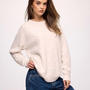 nuuds Cream Cable Knit Sweater